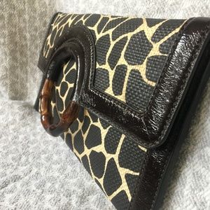 Banana Republic Clutch, Bamboo Handle